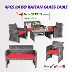 Patio Rattan Glass Table Up to 62% Off